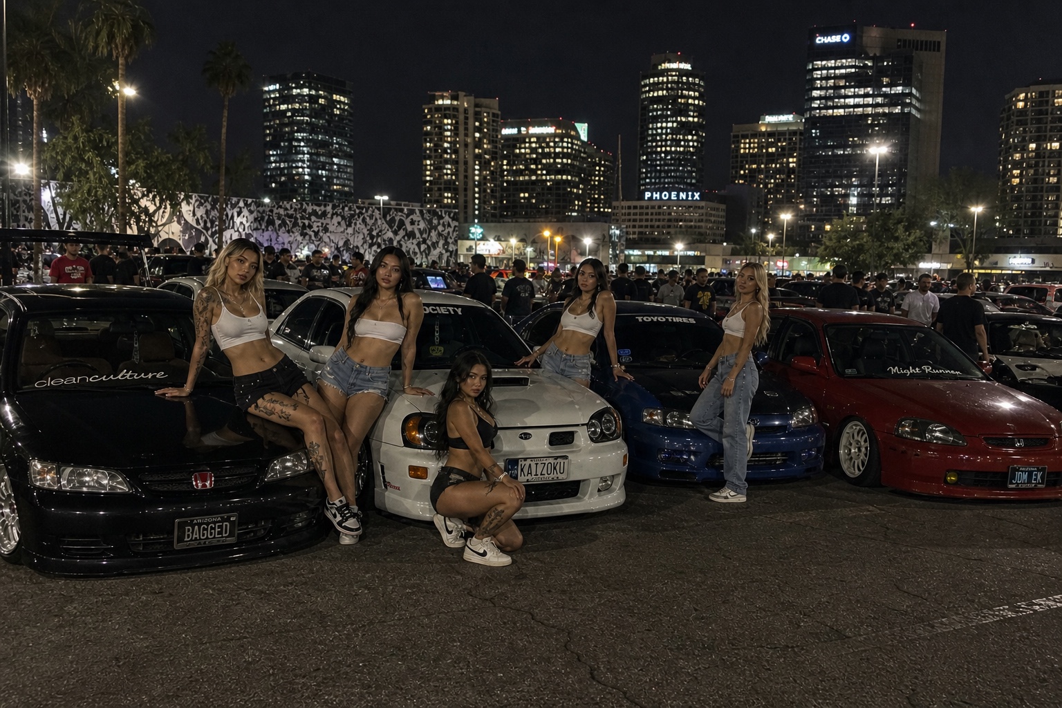 VSDNA field image from a night car meet in the United States.