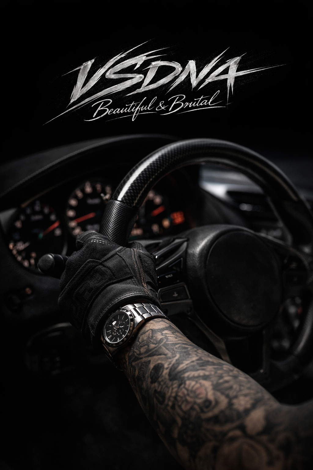 Driver cockpit detail in Los Angeles, United States, framed against cockpit / gauge detail.